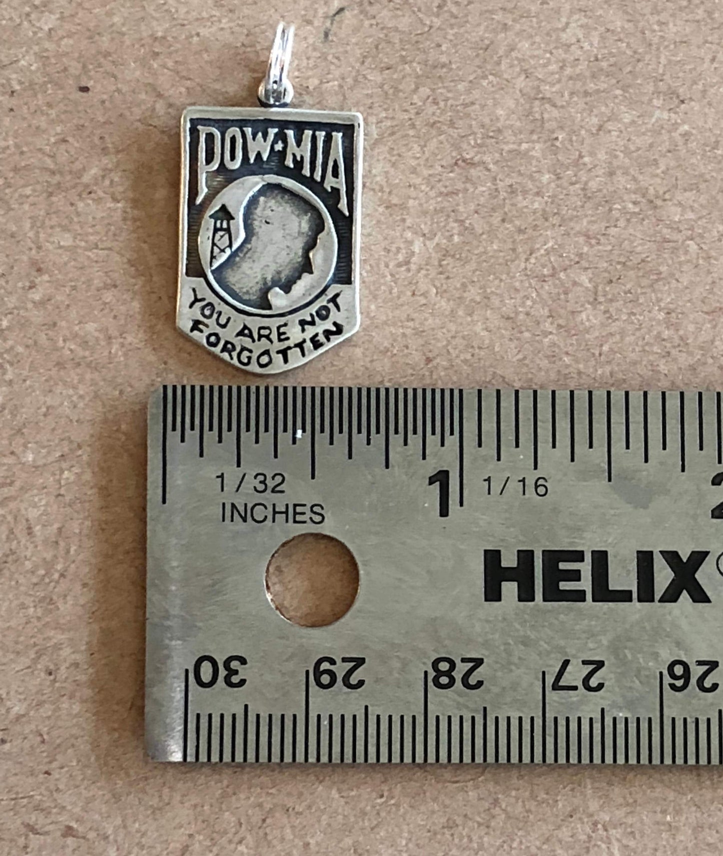 POW Prisoner of War Military Crest Charm Silver