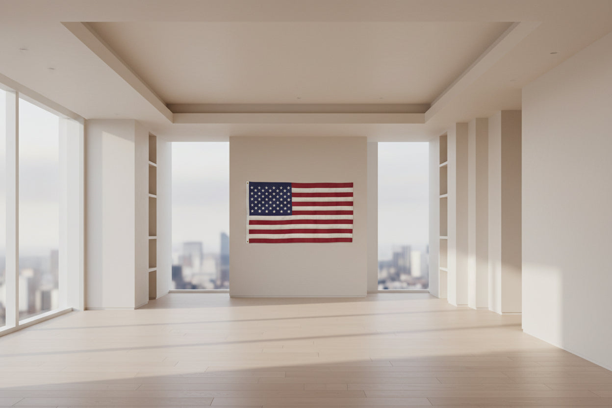 American Flag in Acrylic Shadow Frame Antique Flag Available USA-made