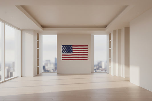 American Flag in Acrylic Shadow Frame Antique Flag Available USA-made