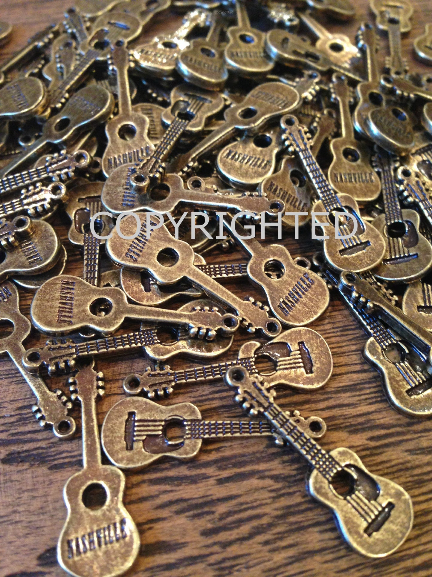 Nashville Guitar Charm Necklace Earrings Gift