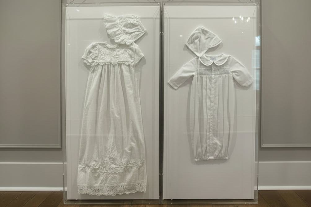 Custom Acrylic Shadow Box Frame with Canvas - Clear Box Made in USA