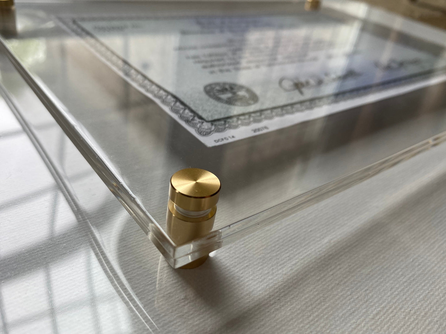 Acrylic Floating Frame: Diploma, Document, Photo - Custom Sizes