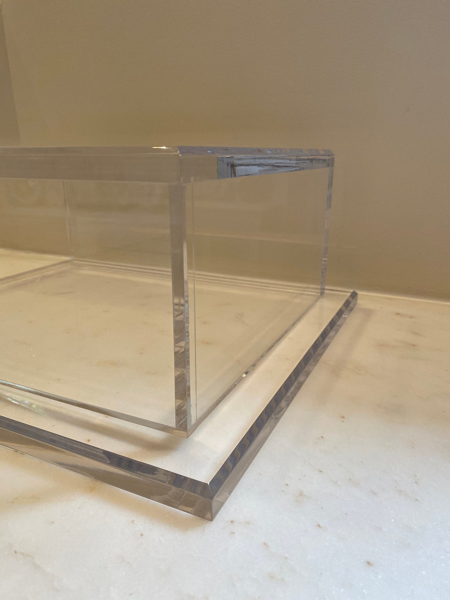 Acrylic Pedestal Clear Lucite Box Stand  Sculpture Column 7x12x14