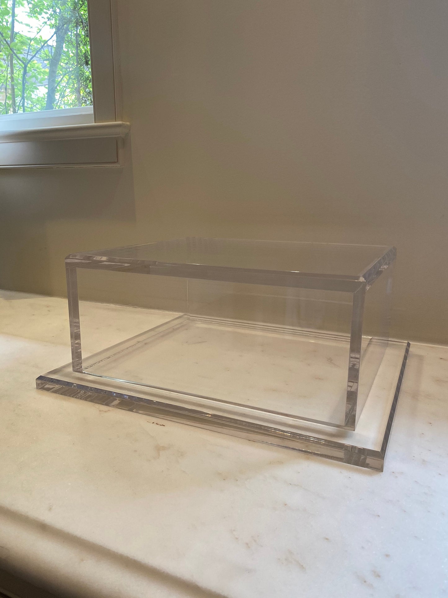 Acrylic Pedestal Clear Lucite Box Stand  Sculpture Column 7x12x14