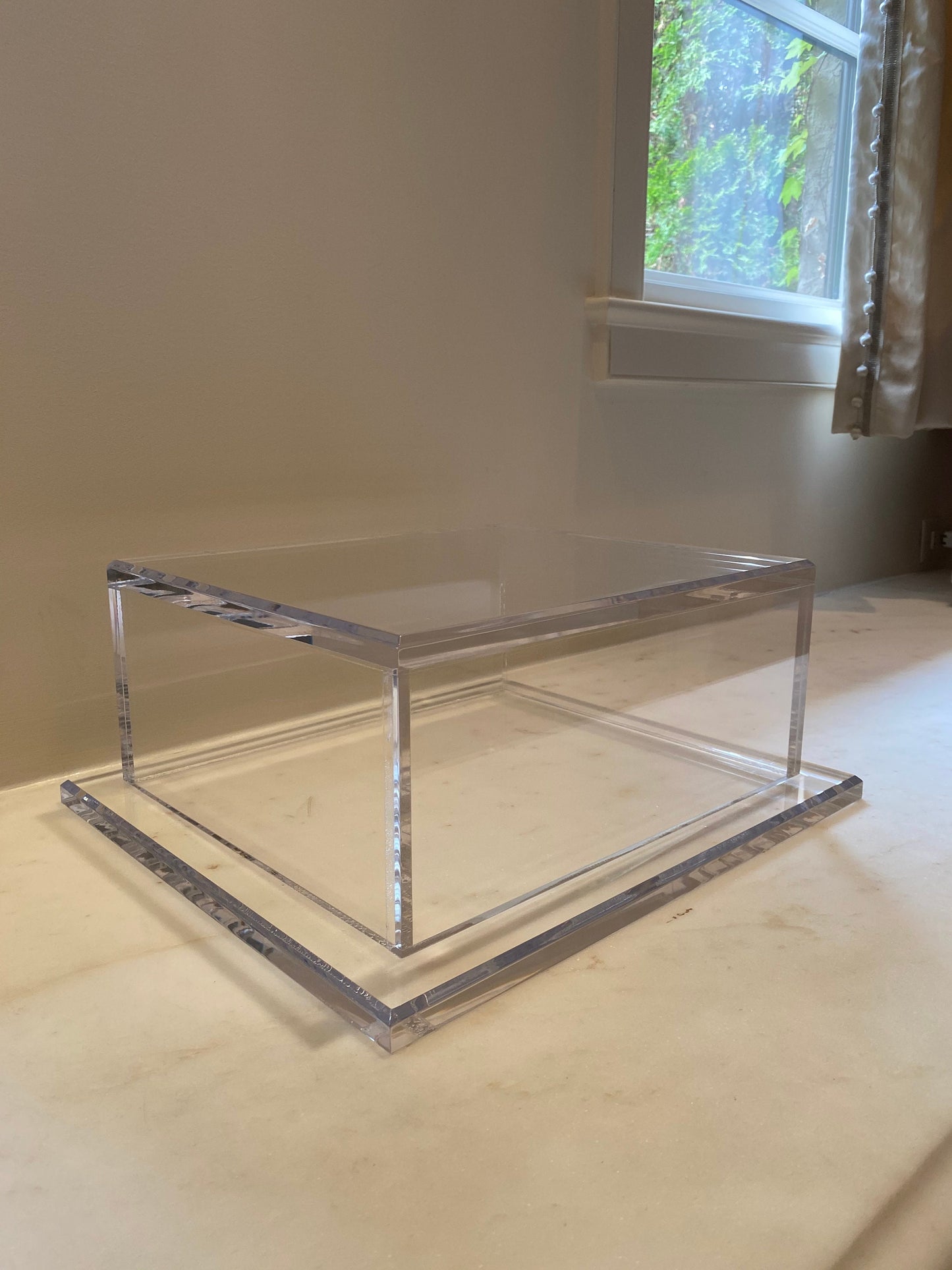 Acrylic Pedestal Clear Lucite Box Stand  Sculpture Column 7x12x14