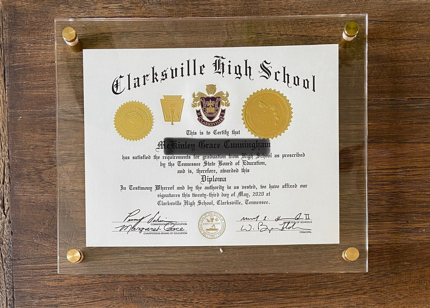 Acrylic Floating Frame: Diploma, Photo, or Degree - Wall Mounted