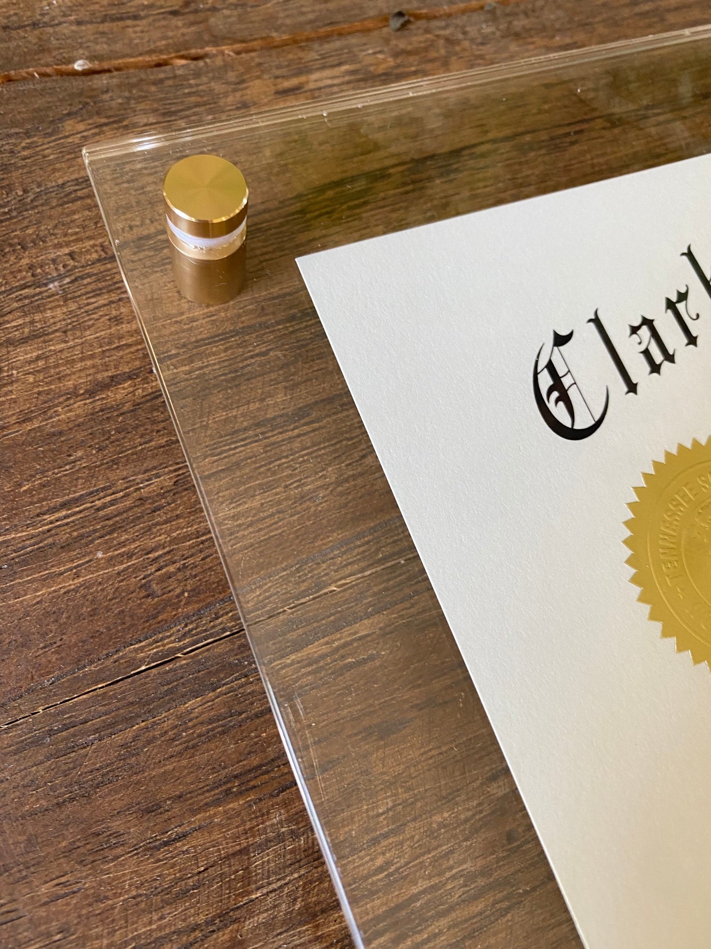 Acrylic Floating Frame: Diploma, Photo, or Art Display - Wall Mounted - License, Document Clear