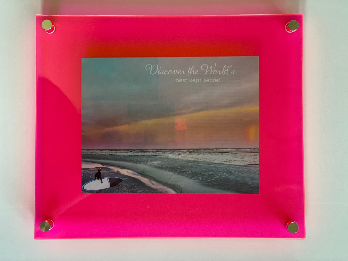 Neon Acrylic Floating Frame: Custom Photo Art, Diploma, Poster