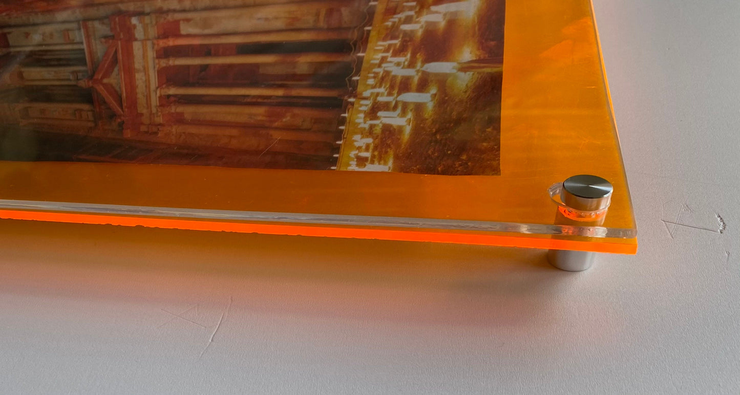 Neon Acrylic Floating Frame: Custom Photo Art, Diploma, Poster