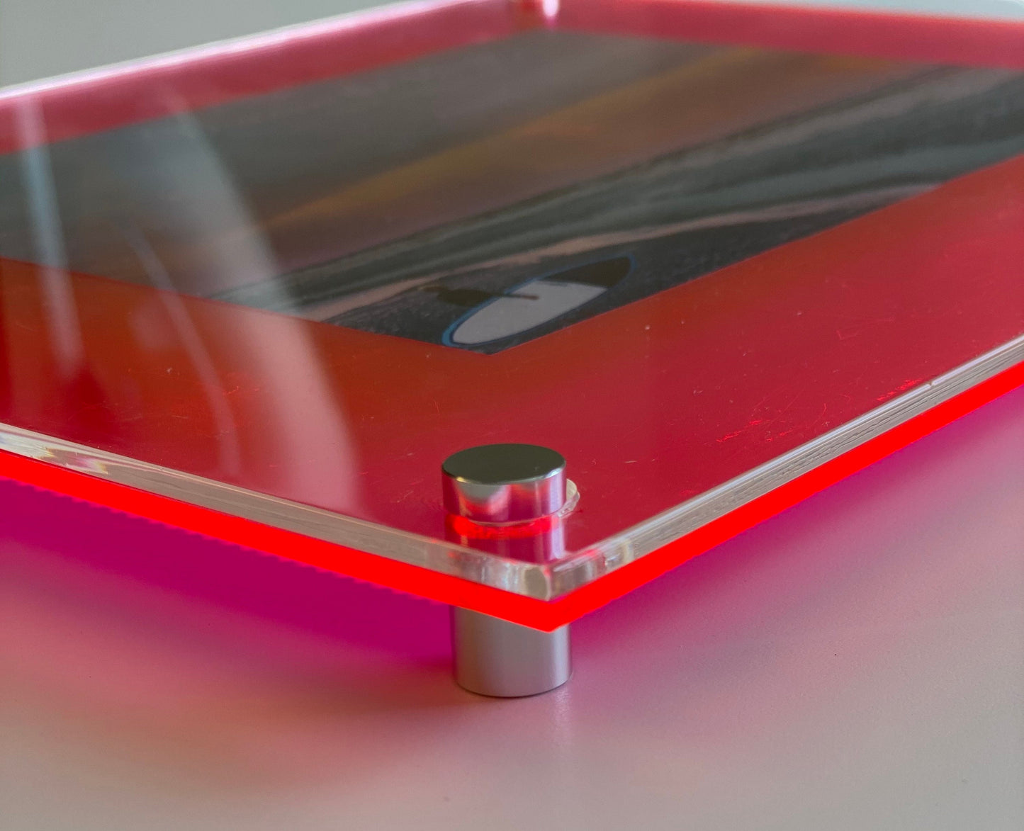 Neon Acrylic Floating Frame: Custom Photo Art, Diploma, Poster