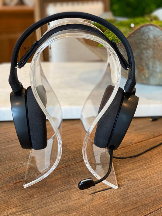 Headphone Acrylic Stand Hanger Holder Clear Modern Sleek