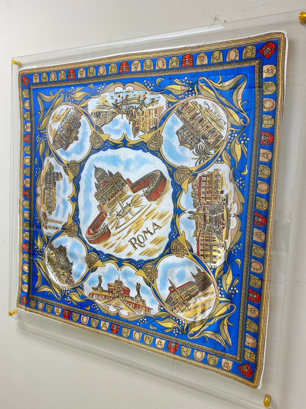 Acrylic Scarf Frame: Floating Display with Silver Bolts, Custom Sizes