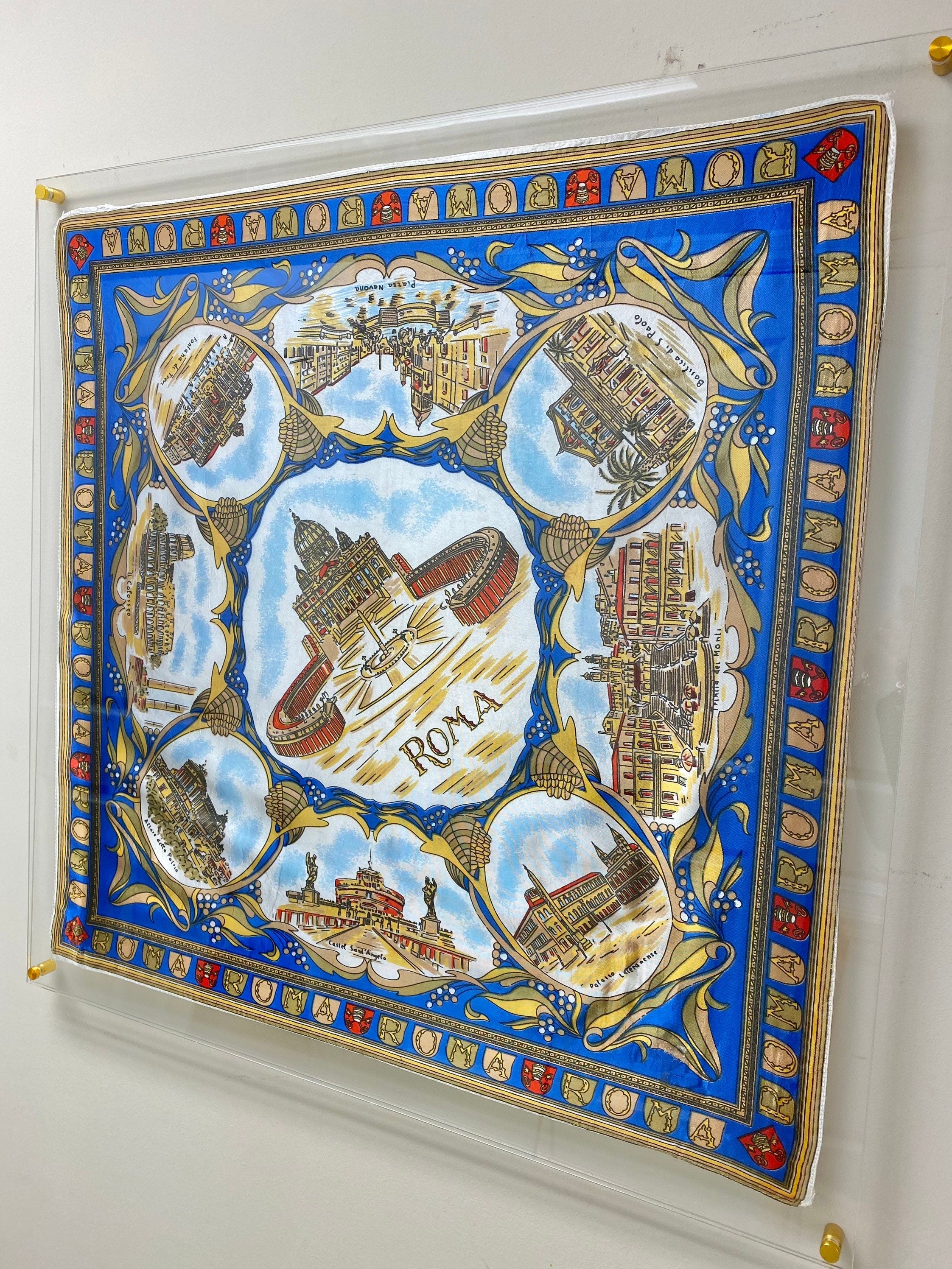 Acrylic Scarf Frame: Floating Display with Silver Bolts, Custom Sizes