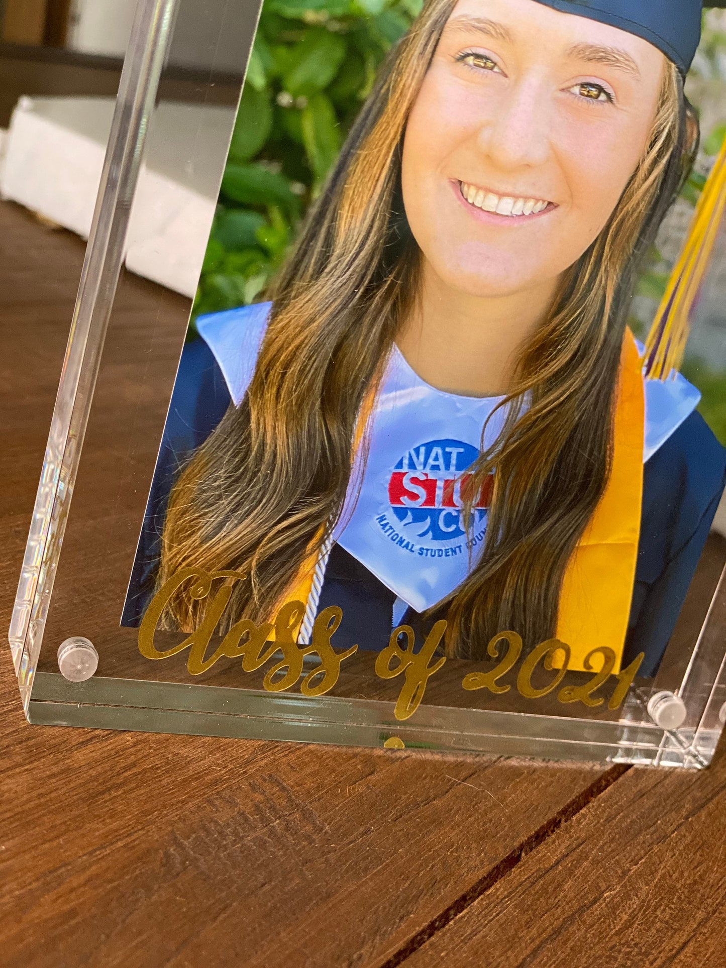 Acrylic Frame Magnetic 5x7 Clear Graduation School 1” Thick Stand Class 2023 Personalize