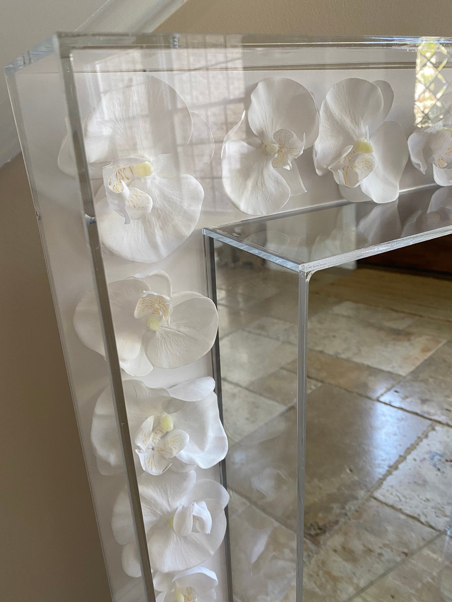 Acrylic Mirror Frame 35x45x6 With 6" channels for flowers