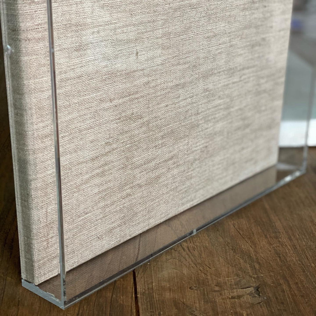 Acrylic Wedding Dress Frame with a White Canvas Backing 40x70x10 Custom Frames Custom Sizes