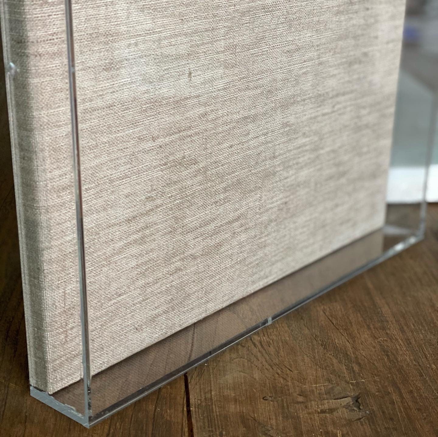 Acrylic Wedding Dress Frame with a White Canvas Backing 40x70x10 Custom Frames Custom Sizes