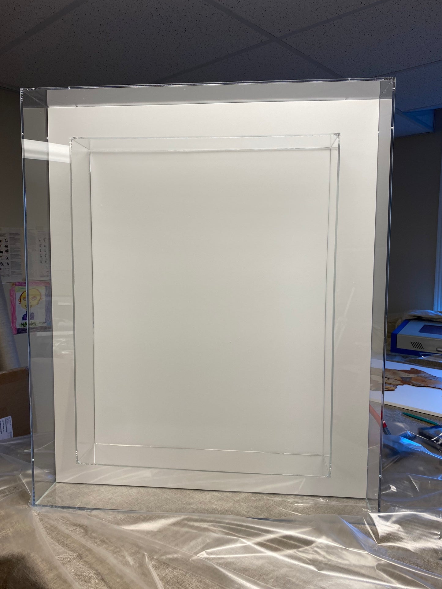 Acrylic Mirror Frame 35x45x6 With 6" channels for flowers