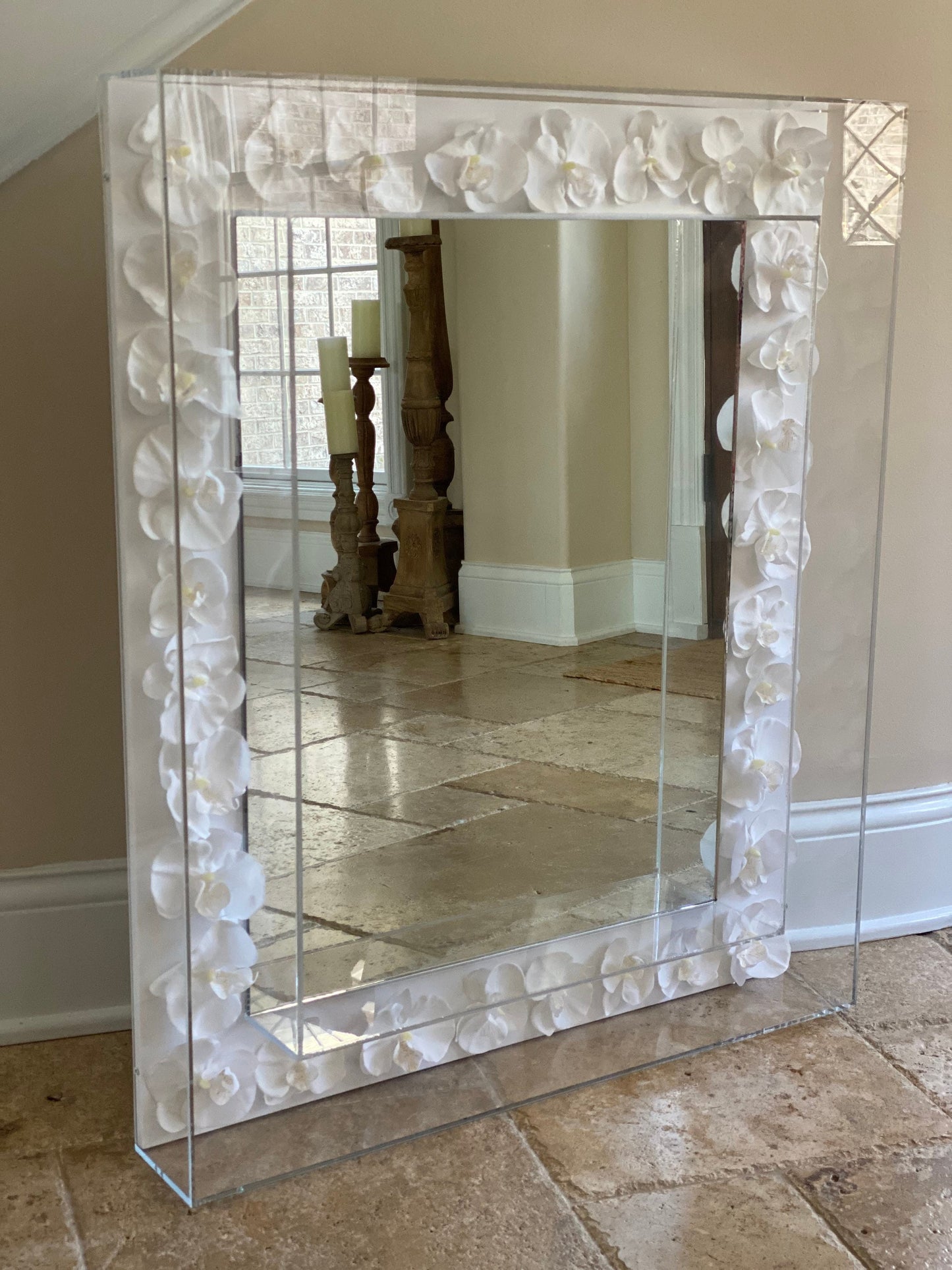 Acrylic Mirror Frame 35x45x6 With 6" channels for flowers