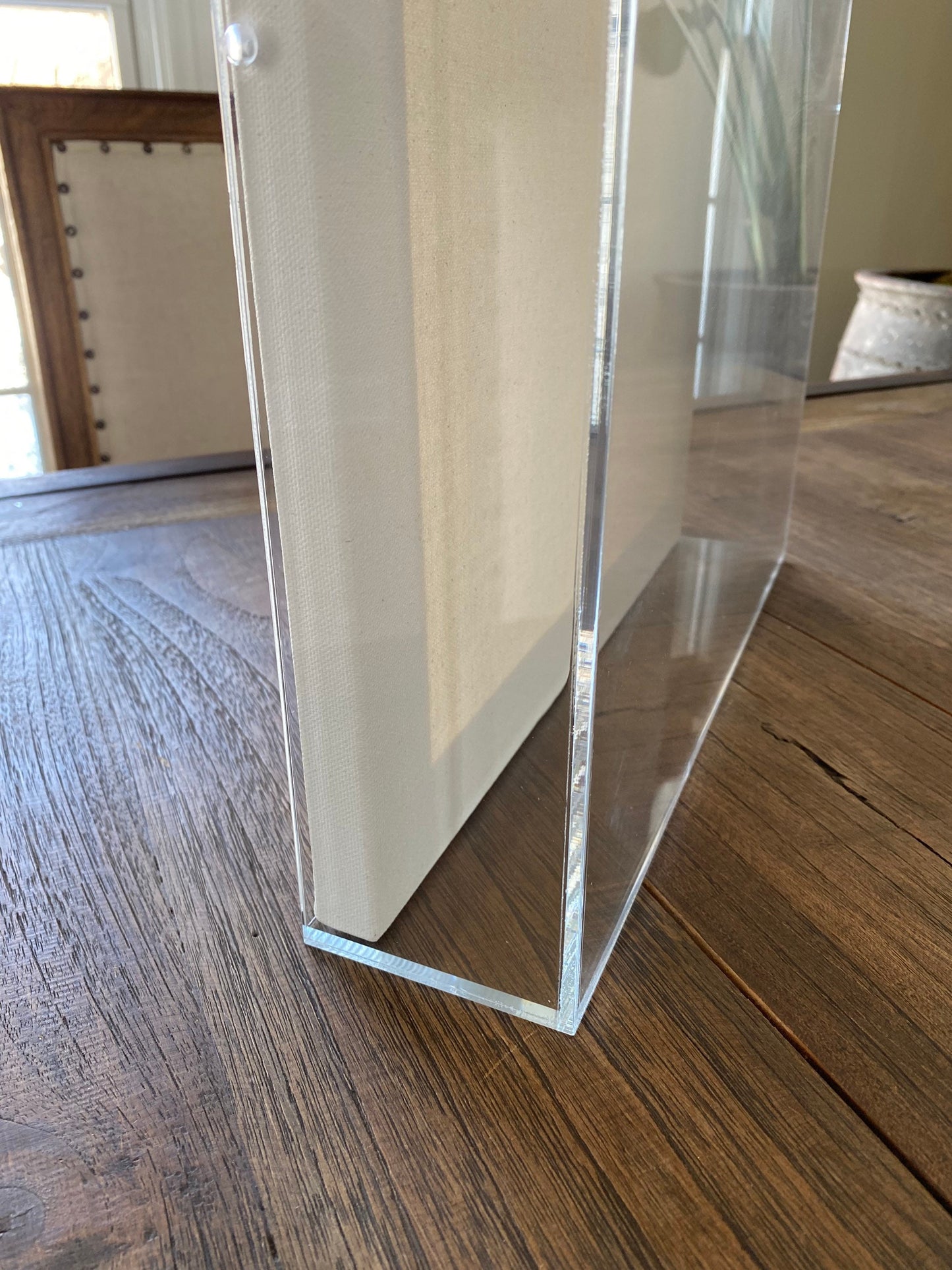 Acrylic Wedding Dress Frame with a White Canvas Backing 40x70x10 Custom Frames Custom Sizes