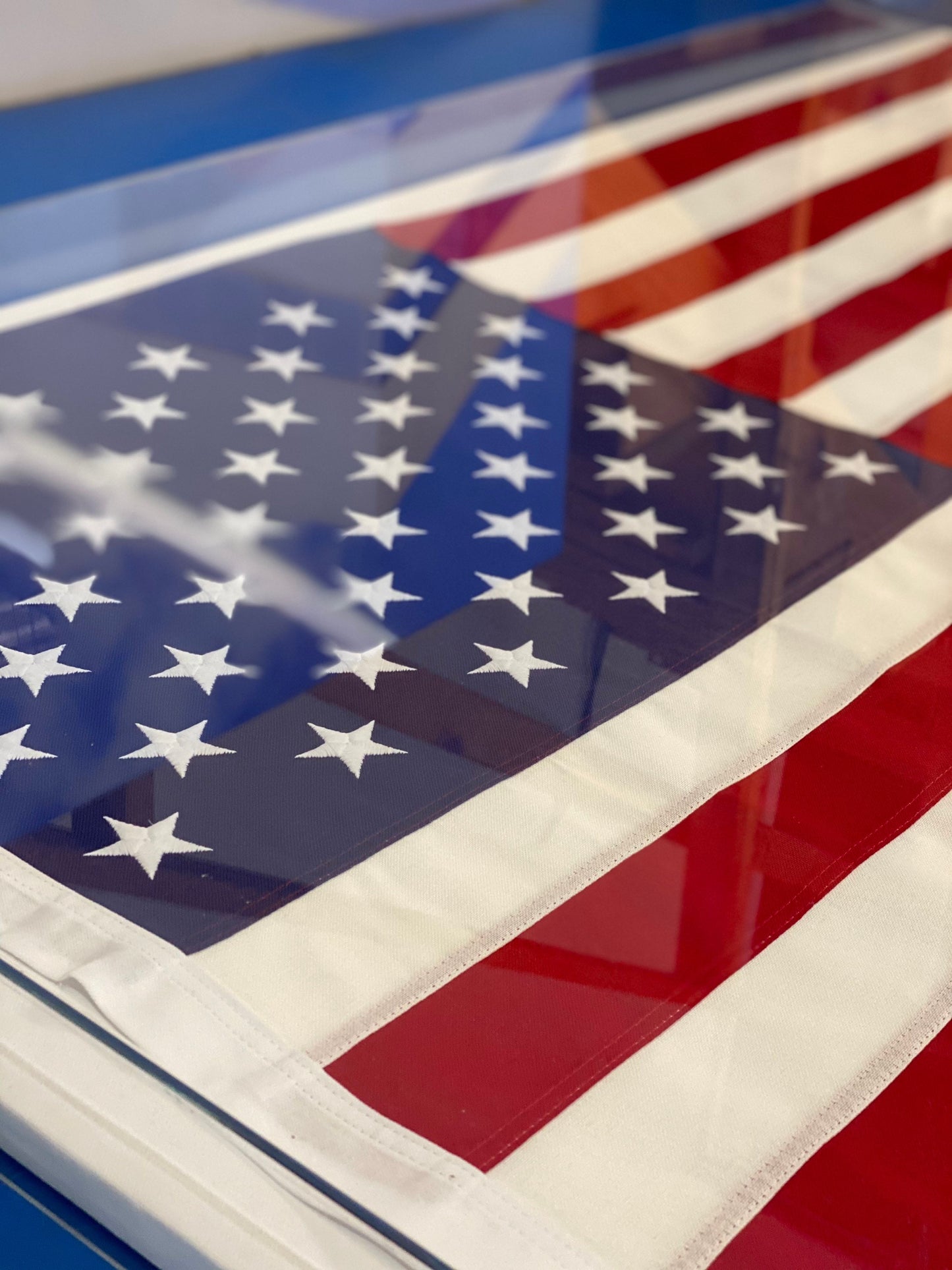 American Flag in Acrylic Shadow Frame Antique Flag Available USA-made