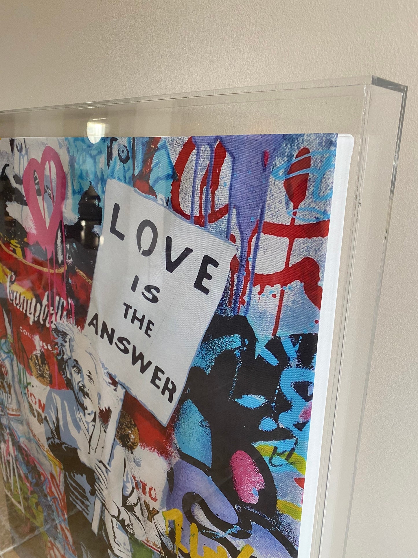 Clear Acrylic Shadow Box Frame: 24x24x1.75, White Canvas