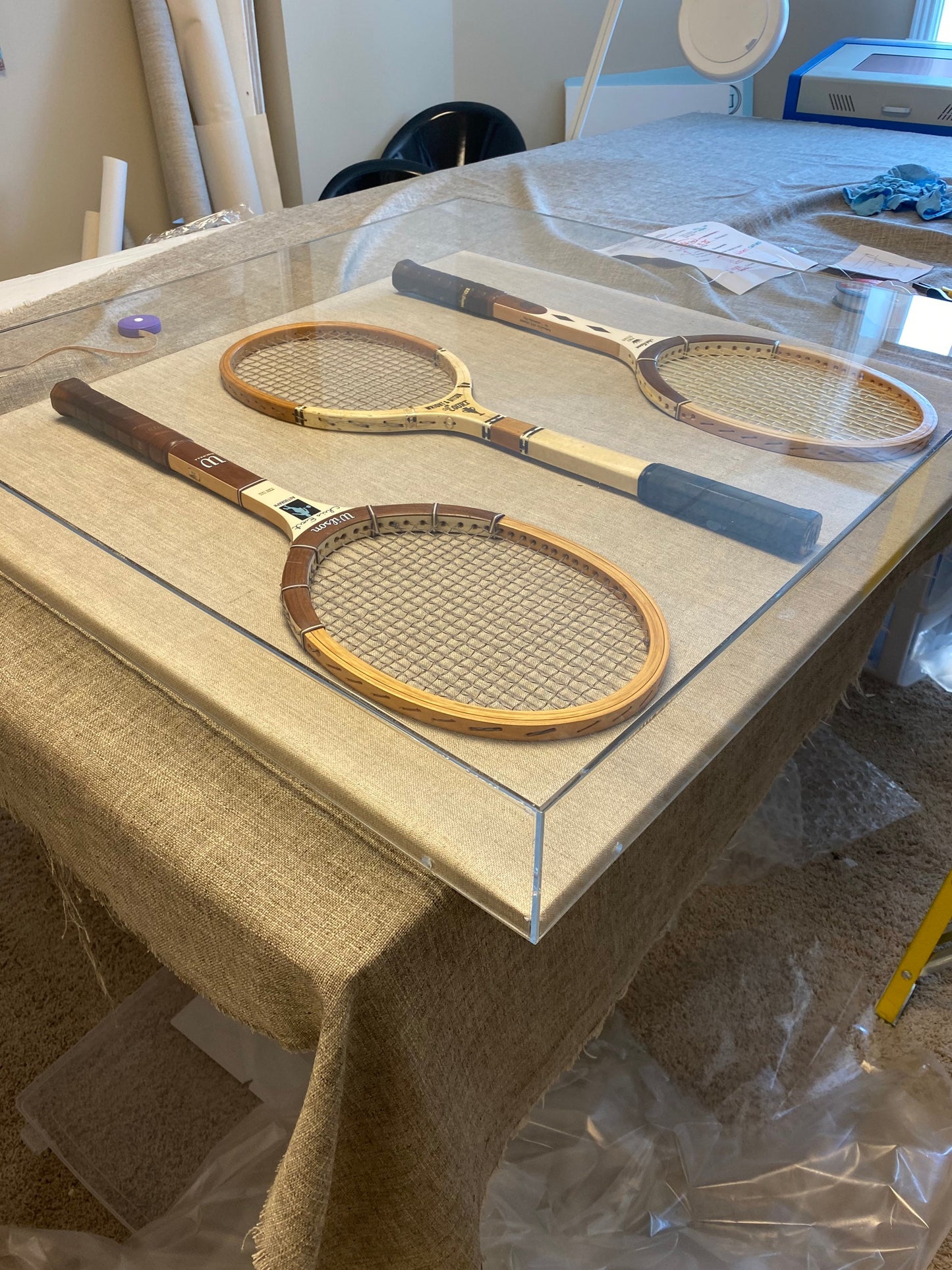 Clear Acrylic Shadow Box Frame: 24x24x1.75, White Canvas