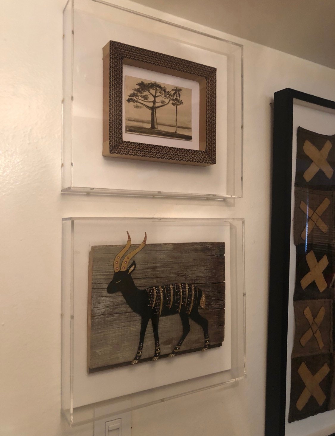 Clear Acrylic Shadow Box Frame: 24x24x1.75, White Canvas