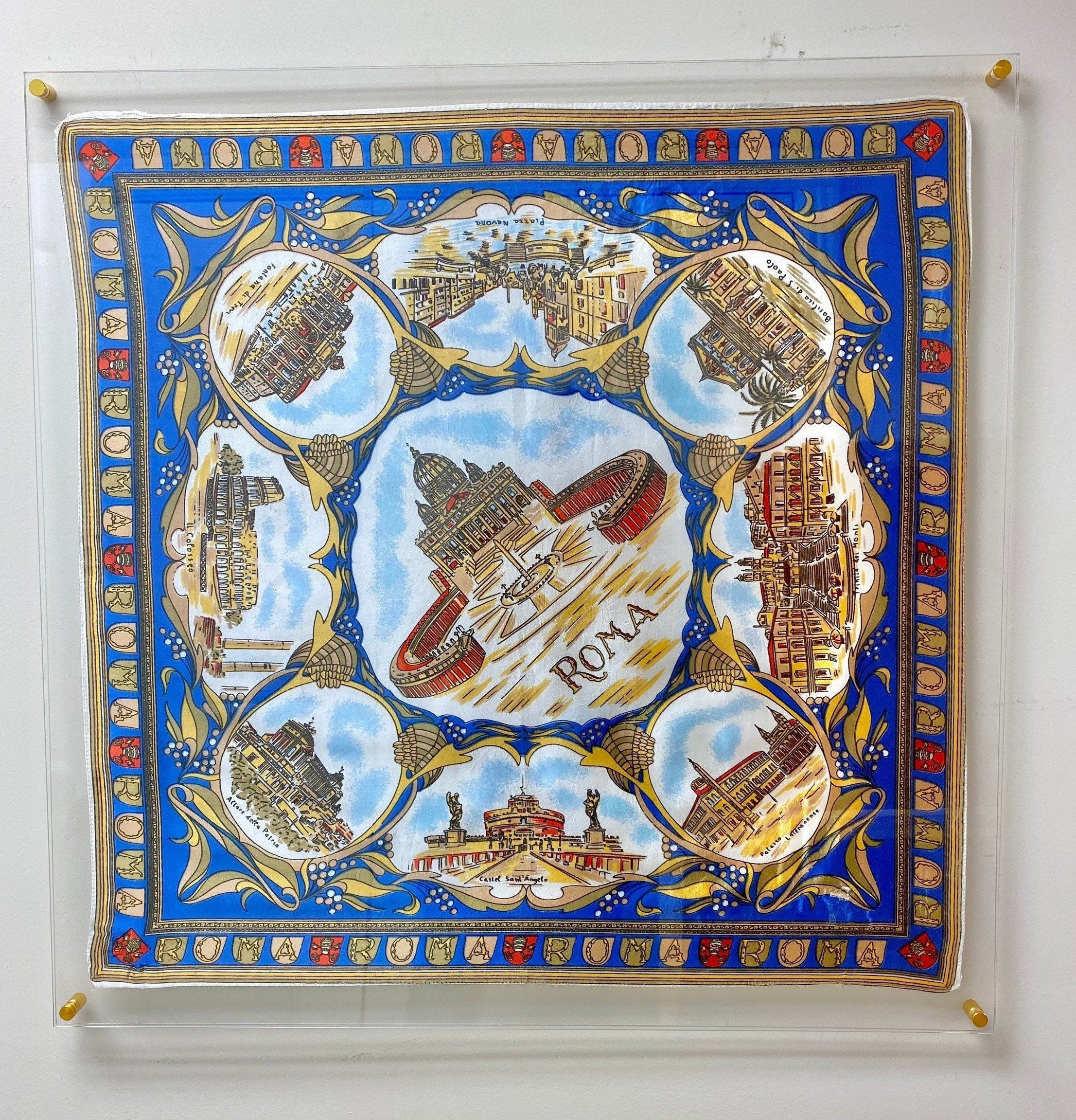 Acrylic Scarf Frame: Floating Display with Silver Bolts, Custom Sizes