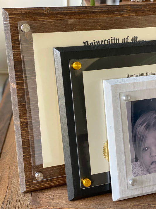 Custom Acrylic Wood Frame: Diploma, Graduation, Photo