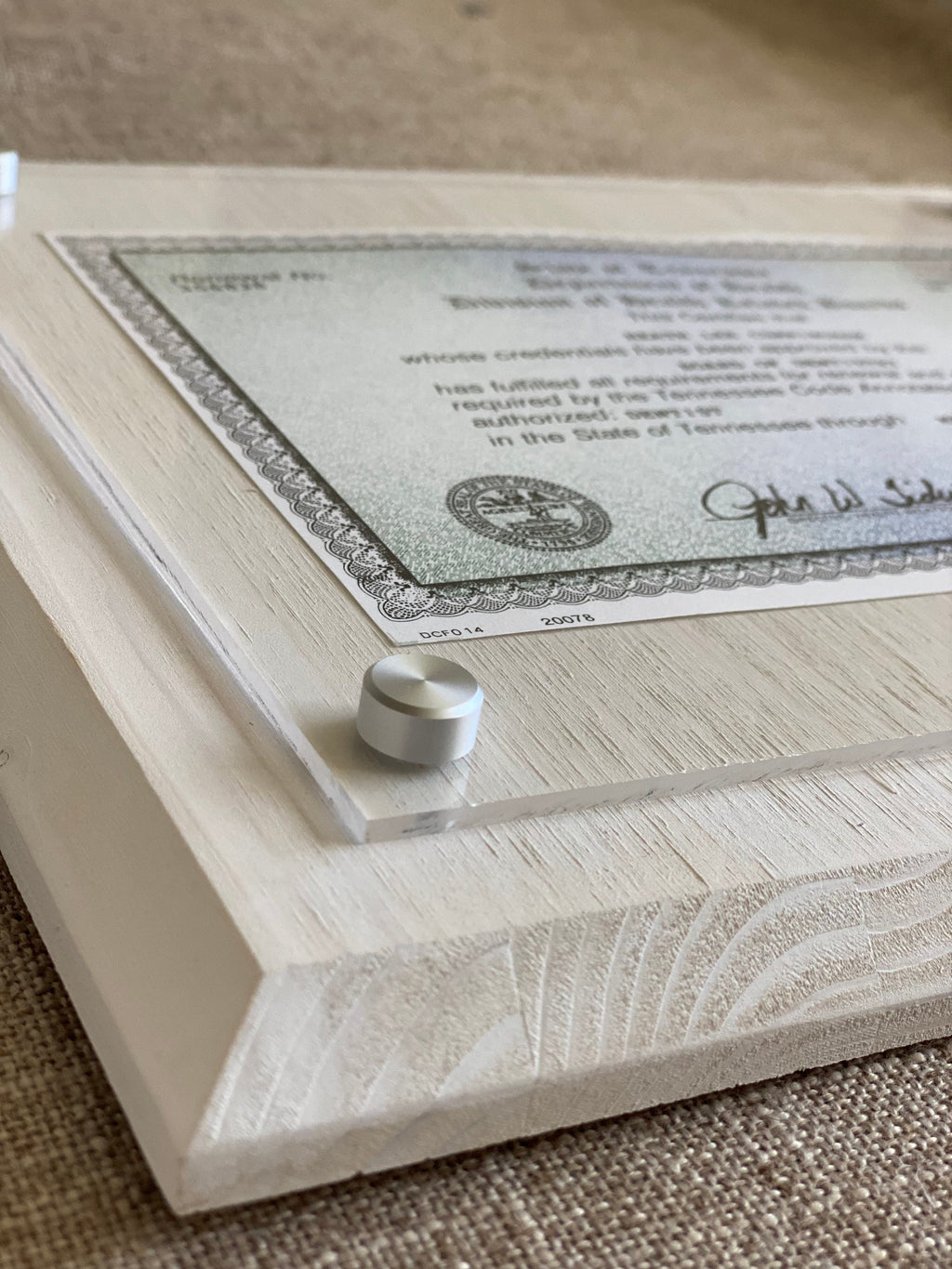 Acrylic and Wood Frame CUSTOM sizes Diploma, Certificate, Graduation, Degree, Standoffs, Art, Photo, White, Black, Brown