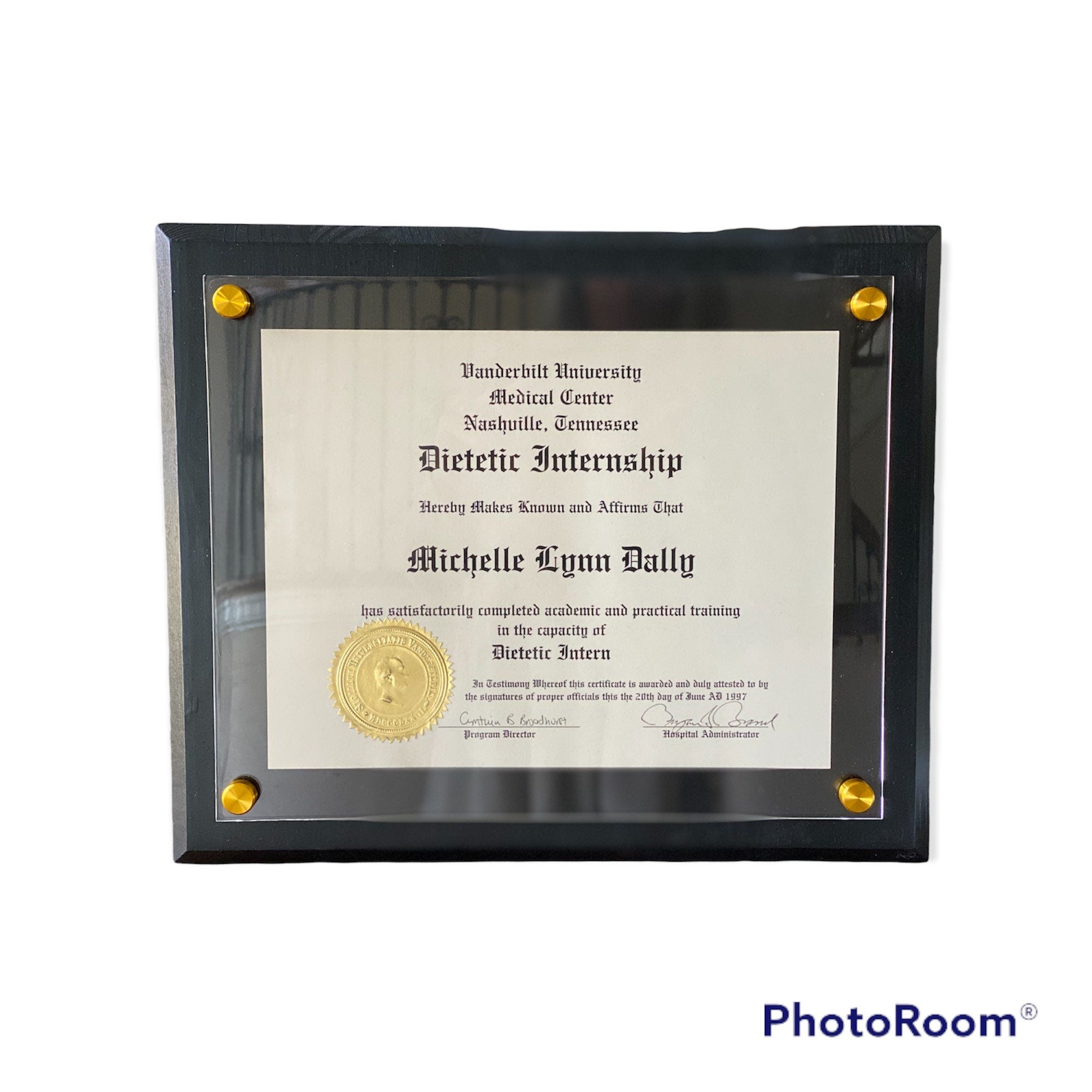 Acrylic and Wood Frame CUSTOM sizes Diploma, Certificate, Graduation, Degree, Standoffs, Art, Photo, White, Black, Brown