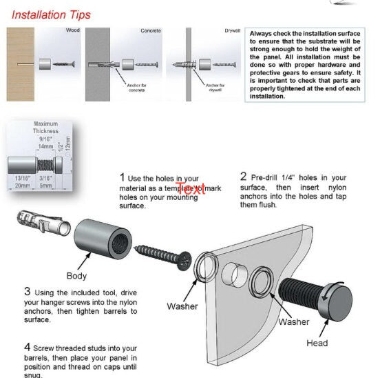 Aluminum Standoff Bolts: Floating Frame Hardware Set