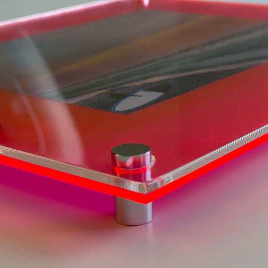 SALE Acrylic Floating Frame: Wall Hanging Mount, Bolt Color Choice