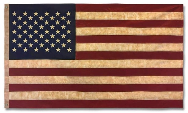 Framed American Flag: Embroidered Acrylic Shadow Box - Ready to Hang