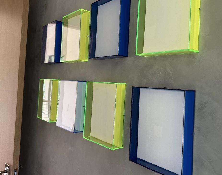 Neon Acrylic Shadow Box Frame: Custom Sizes, Canvas Backing