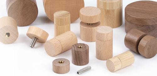 Wood Bolts Luxe Standoff Beech Walnut for Acrylic Frames Frame not included