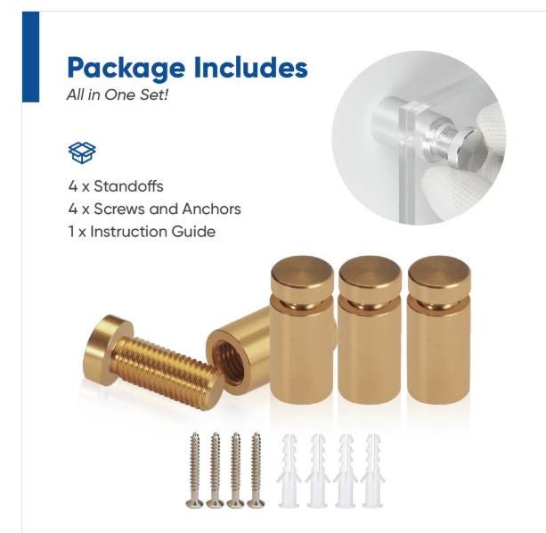 Colored Standoff Bolts: Acrylic Floating Frame Hardware Set